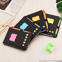 Carnet à spirales Kraft personnalisé avec logo, 4 packs, ligné, avec porte-stylo et notes adhésives, pour cadeau promotionnel d'entreprise