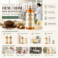 Huile de massage amincissante pour le corps à l'argan marocain et au café, soin hydratant raffermissant pour spa, support OEM/ODM, marque privée