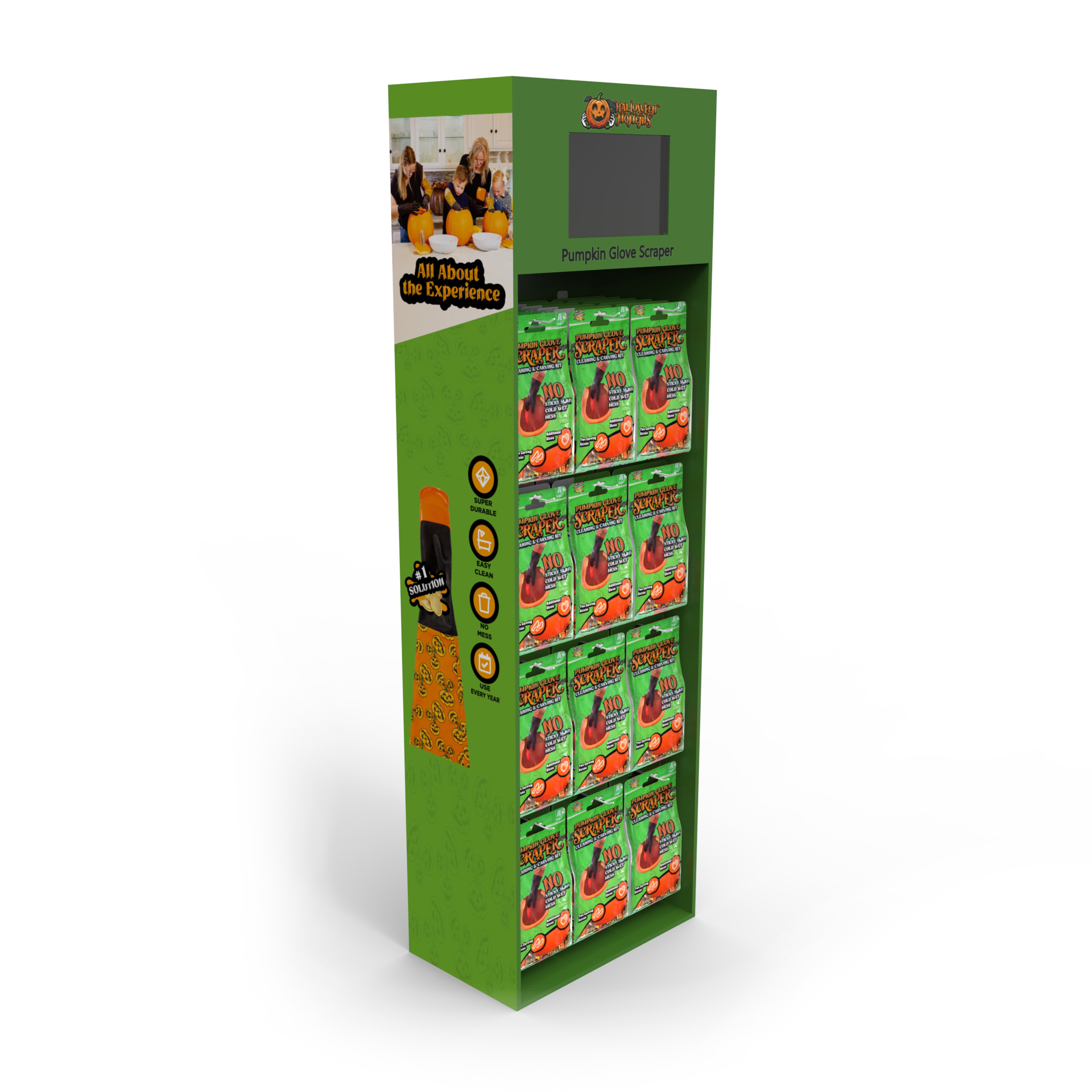 Customized Pet Store Cardboard Display Stand Case Pegboard Display Rack With LCD Screen — view 4