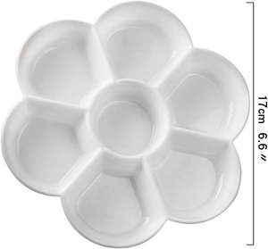 Palettes de plateau de peinture XinyiArt avec 7 puits plateau de mélange de peinture en plastique blanc plat de peinture aquarelle pour <span class=keywords><strong>gouache</strong></span> d'art à l'huile - Product Image 2