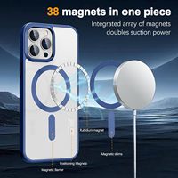 Coque de Téléphone Luxe Magnétique en TPU+Acrylique Antichoc Compatible Recharge Sans Fil Qi pour 17 Air 16 15 Pro Max/14 Pro/13/12/11/X/XR/XS/XS Max
