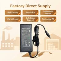 Adaptateur secteur de bureau MEIQI 12V 5A 60W en matériau PC - Alimentation AC/DC certifiée CE FCC pour ordinateur portable, imprimante 3D et LED