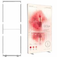 Boîte lumineuse graphique SEG à installation sans outil, rétroéclairée par LED, autoportante, modulaire, extensible, en PVC, équipement publicitaire