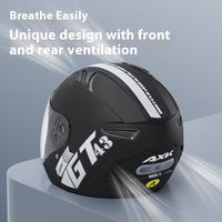Casque de moto demi-visage léger certifié 3C 806 SPI Design unisexe pour la conduite par tous les temps Matériau ABS à double visière