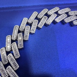 Pulsera de eslabones cubanos Moissanite Miami de plata de ley 925 chapada en oro para hombre y mujer, joyería hip hop - Product Image 3