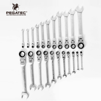 PEGATEC Jeu de clés mixtes CR-V à double tête en pouces industrielles personnalisées Clé dynamométrique métrique Outil à main Clé à cliquet
