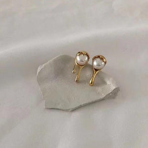 S925 Silver Fine Stud <b>Earrings</b> DIY Pearl Accessories with 7-7.5mm Round Beads Cute Empty <b>Stand</b> 21032 Model - Product Image 3