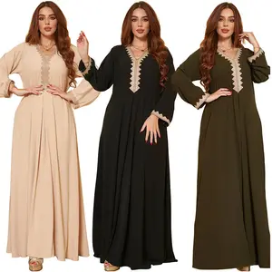 2022 High Quality Long Sleeve Traditional Muslim Clothing Ethnic Clothing Dubai Abaya Eid Kaftan Dresses