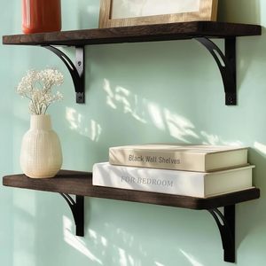 <span class=keywords><strong>Étagère</strong></span> <span class=keywords><strong>murale</strong></span> d'angle flottante en bois robuste à double niveau pour <span class=keywords><strong>cuisine</strong></span> et salle de bain, pour le rangement des épices - Product Image 2
