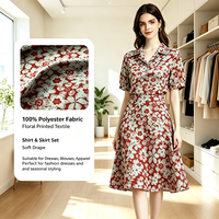 Tissu Brocart 100% Polyester Tissé, 120 GSM, Poids Moyen, Toucher Doux, Imprimé Floral, Anti-Boulochage, Pour Garçons et Femmes – Approvisionnement Direct Usine
