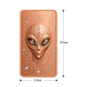 Barra in Rame Puro .999 da 5 oz, Serie <span class=keywords><strong>UFO</strong></span> Alieno, Lingotto Commemorativo con Rilievo UV Colorato per Collezione e Regalo - Product Image 5