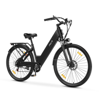 Vélo Électrique Femme 36V 250W, Vélo de Ville Urbain, 27,5 Pouces, 7 Vitesses, Freins à Disque, Suspension, Écran LCD, Assistance au Pédalage, Garde-boue