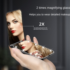 <b>Compact</b> <b>Mirror</b> 2X Magnification LED Pocket <b>Mirror</b> with Mini <b>Mirror</b> for Purse PocketTravel and Present - Product Image 4