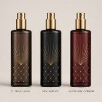 Flacon de parfum vide rechargeable en gros 35 ml avec capuchon doré, atomiseur de style arabe à motif ondulé, logo personnalisé