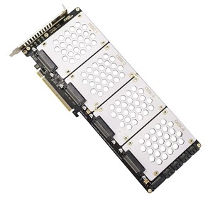 NVMe U.2 SFF8639สำหรับฮาร์ดดิสก์ <span class=keywords><strong>SATA</strong></span> 2.5นิ้ว PH46-4 4ดิสก์ต่อ PCIE4.0การ์ดแยก - Product Image 5