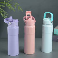 Bouteille d'eau isotherme en acier inoxydable 750 ml Emerit 2026 sans BPA avec paille pour adulte