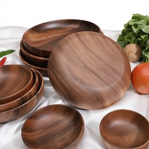 Natural <b>Wood</b> <b>Round</b> Classic Design Serving Plate Handmade Durable Eco-Friendly Dishwasher Safe AZ ENTERPRISES - Product Image 6