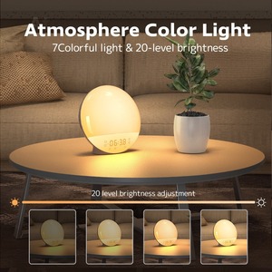 <b>Led</b> Wake Up Alarm <b>Clock</b> Round Touch Sensing Usb Powered Night Light With Snooze Function Planet Model ACA - Product Image 2
