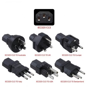 Cable adaptador de corriente de extensión UPS PDU IEC320 C5 <span class=keywords><strong>Mickey</strong></span> <span class=keywords><strong>Mouse</strong></span> hembra a C6 macho con adaptador intercambiable EU UK US AU - Product Image 5