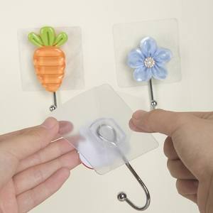 Creative cute cartoon resin hanging hook kitchen bathroom <b>wall</b> seamless hook strong adhesive <b>sticker</b> - Product Image 4