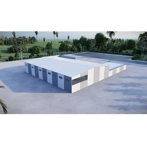 Steel Construction Building Prefabricated Office Building With Workshop For Sale