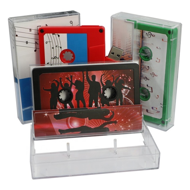 Factory Bulk Price Oem Plastic Cassette Tape USB Flash Drive 1GB 2GB 4GB 8GB16GB 32GB 64GB with Custom Logo