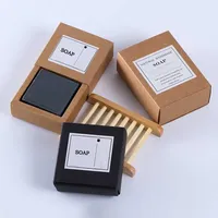 Emballage de boîte à savon de haute qualité avec fenêtre logo boîte de barre de savon maison recyclée personnalisée et boîte d'emballage en papier kraft avec étiquette