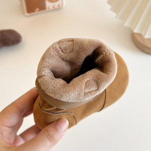 Bottes rétro pour enfants, style western, en cuir, bout rond, taille 23-36, bottes à la cheville pour l'extérieur, bottes chaudes d'hiver pour filles - Product Image 5