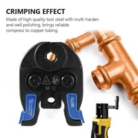 Dies Crimping Hidrolik M12 Pro untuk Pipa/Tube Tembaga, Peralatan Plumbing Baja Tahan Karat Eropa
