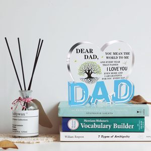 Acryl-Herzplakette mit Baumgrafik - Vatertag Geburtstag Valentinstag Weihnachtsgeschenke für Papa Ehefrau - 3,9x3,7 Zoll Erinnerungsgeschenk - Product Image 4