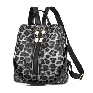 Sac à dos en cuir Pu de haute qualité pour filles, sac d'école pour femmes, sac à dos pour ordinateur portable imprimé léopard, sac de voyage de loisirs pour dames, vente en gros