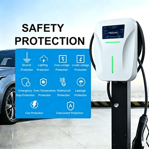 Borne de recharge murale EV 7KW Type 2 GBT à pistolet unique, commerciale, OCPP, 32A, charge rapide, état neuf, contrôle par application, équilibrage de charge, blanche, SHE - Product Image 3