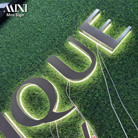 Lettres de logo d'entreprise rétroéclairées par LED 3D personnalisables pour les magasins populaires