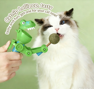 Jouet interactif pour chat en forme de dinosaure à <span class=keywords><strong>la</strong></span> menthe, sucette, <span class=keywords><strong>robot</strong></span>, pour stimuler le développement intellectuel et apaiser, jouet extensible pour manger le sucre - Product Image 5