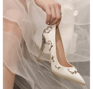 Élégantes Chaussures de Mariée d'Été pour Femme en <span class=keywords><strong>Jute</strong></span>, Style Ultra-Pumps à Talon Aiguille Pointu, Tendance et de Créateur - Product Image 2