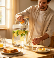 Nouvelle Tendance : Carafe à Infusion de Fruits avec Robinet, Pichet à Thé Glacé pour Réfrigérateur, Cadeau de Déménagement pour la Cuisine, Vente en Gros