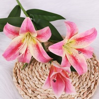 QiHao 3D-Film Real Touch Seiden blume Weiß Rosa Gelb Künstliche Lilien blume für Home Wedding Decoration
