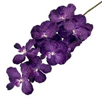 Bunga Anggrek Phalaenopsis Vanda Buatan, Bunga Sutra Imitasi dengan Batang untuk Dekorasi Rumah, Pernikahan, dan Rangkaian Bunga