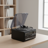 Reproductor de Casetes y Tocadiscos al por Mayor con Bluetooth, Reproductor y Grabador de Casetes con Reproducción y Grabación USB/SD, CD y Radio para Uso en el Hogar y la Oficina