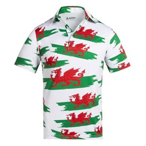 Chemise de golf personnalisée pour homme, manches courtes, motif drapeau imprimé en sérigraphie, 100 % polyester respirant, col montant - Product Image 3
