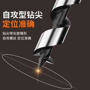 ดอกสว่านเจาะไม้แบบเกลียว สำหรับเจาะรูลึก ด้ามกลม เหล็กกล้าเงา ผิวเรียบ ใช้สำหรับงานเจาะก่ออิฐ - Product Image 1