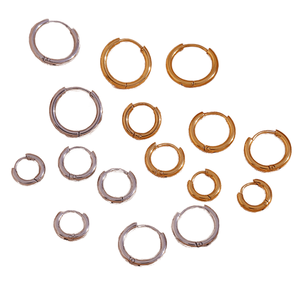 Pendientes de aro de acero inoxidable 2,0*12 de moda, pendientes explosivos, pendientes simples de acero de titanio - Product Image 1