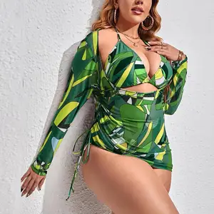 Hot Sale 3 Piece Beach Casual Bikini Set Designer Swimwear Plus Size Bikini