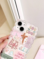 Coque de téléphone portable antichoc en TPU rose personnalisée de haute qualité avec lettres anglaises pour 11-17