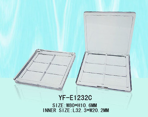 กล่องใส่เครื่องสำอางพลาสติกใส PS รุ่น YF-E1232A แบบ 7 ช่อง รูปทรงสี่เหลี่ยมผืนผ้า กล่องเก็บเครื่องสำอางเปล่า ขนาด กว้าง 80 มม. สูง 10.6 มม. - Product Image 2