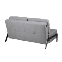 Sofá cama plegable de tela gris con patas de Metal, sofá cama extraíble para sala de estar, precio barato