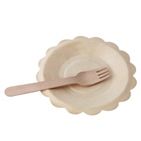 Ensemble de plateaux de service à gâteaux, vaisselle Miniature biodégradables en bois, assiette à Sushi, 100 pièces