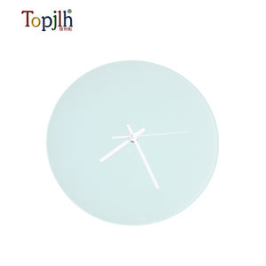 Horloge murale en verre à suspendre Topjlh, vierge pour sublimation, style artistique avec logo personnalisé et aiguilles en verre, pour la décoration moderne de la maison et <span class=keywords><strong>du</strong></span> bureau - Product Image 4