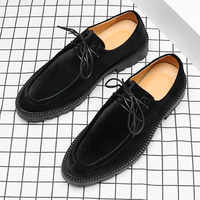 Mocassins de luxe noirs pour hommes à semelles épaisses, chaussures habillées pour affaires, design élégant, chaussures Oxford abordables pour hommes