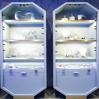 360 °   Vitrine rotative pour bijoux avec couvercle en verre, étagère de présentation de bijoux peu encombrante pour comptoirs de vente au détail